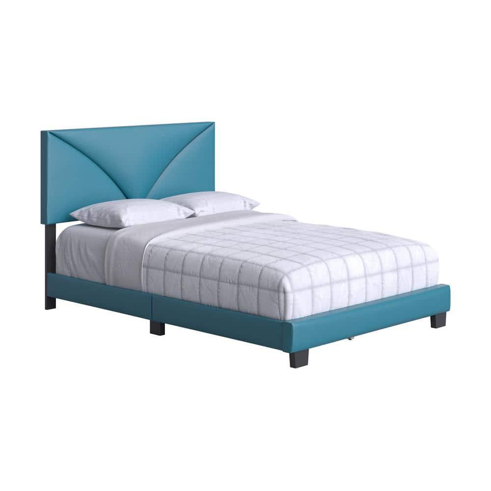 Boyd Sleep Cornerstone Faux Leather Upholstered Platform Bed, Teal, Full