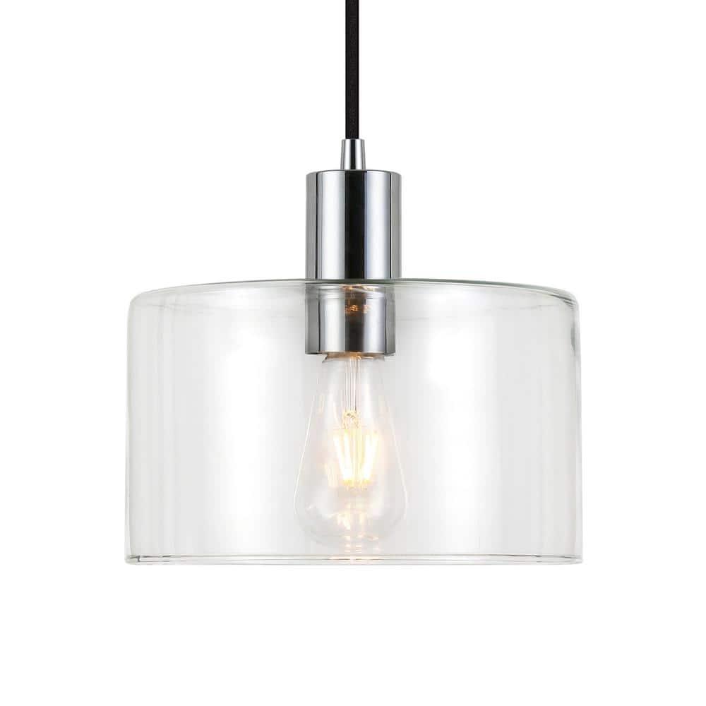 Evelyn&Zoe Industrial Clear Glass Pendant
