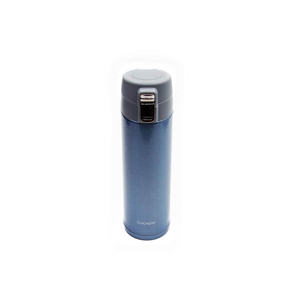 CUCKOO Double-Wall Insulated Tumbler for Hot & Cold beverages up to 24 Hours with Button Release Top. BPA Free, Dishwasher Safe. Blue 16.9 Oz CVB-F50SB