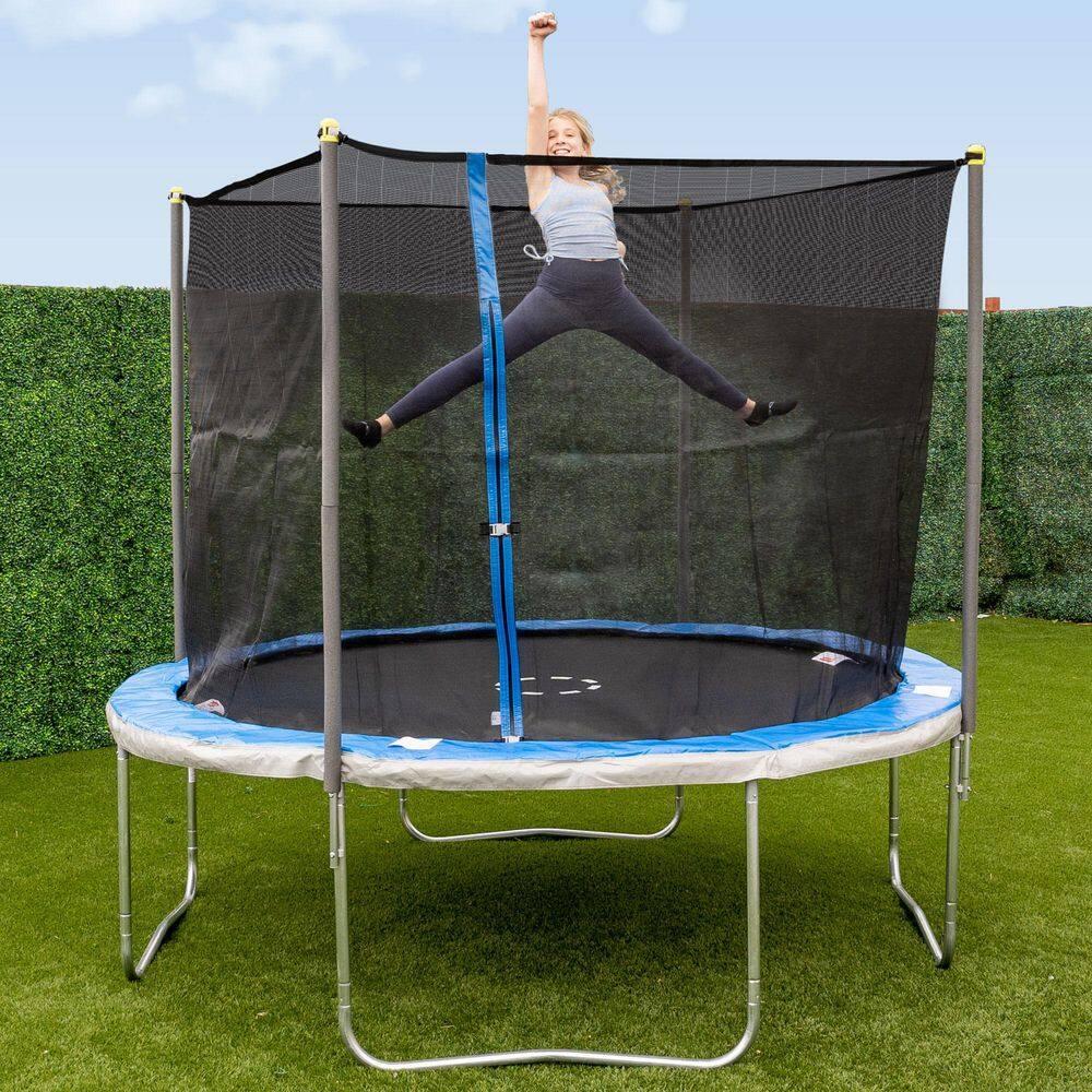 Sportspower TruJump 14' Round Trampoline with Safety Enclosure & with Lifetime Warranty on Jump Mat