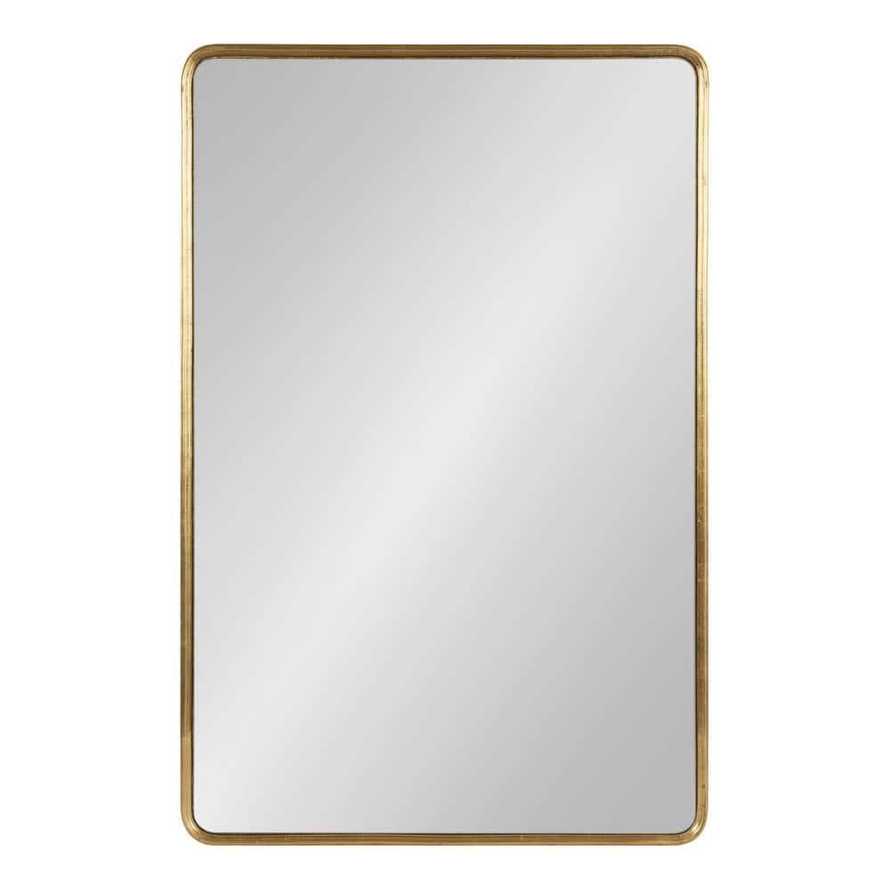 Kate and Laurel Caskill MDF Rectangle Mirror, 24x36, Gold