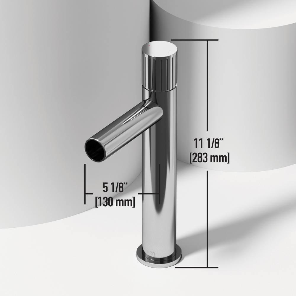 Sottile 18" L x 13" W x 4" H Rectangular Glass Vessel Bathroom Sink with 11" H Faucet