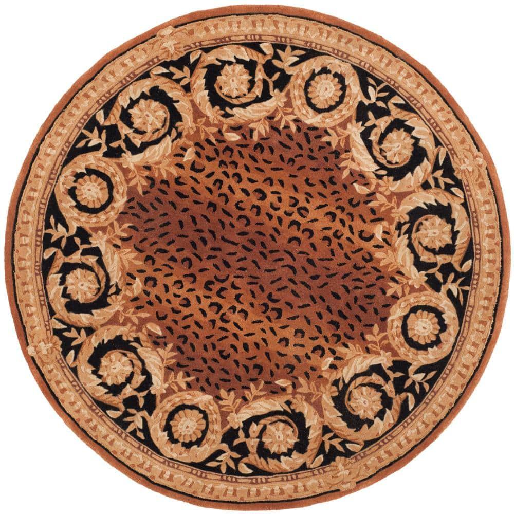 Naples NA712 Hand Tufted Area Rug - Black/Gold - 6' Round - Safavieh.