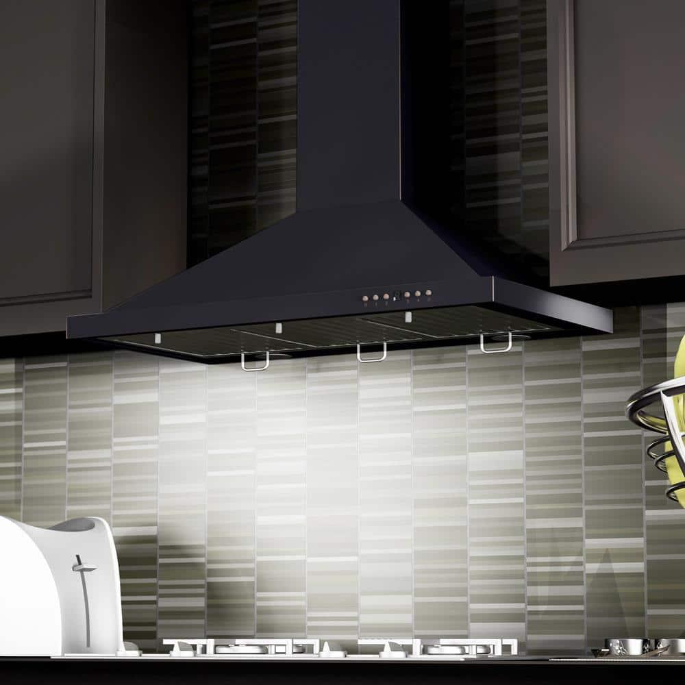 Satin ZLINE 30 in. Designer Series Satin Stainless Steel Convertible Vent Wall Mount Range Hood