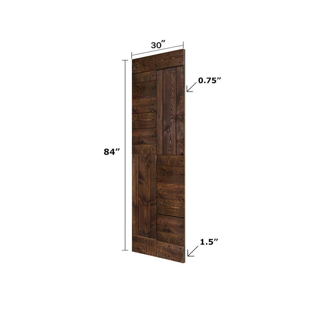 Patented Product S Series Solid Wood Double Sliding Barn Door With Hardware Kit(Set of 2)-Assembly Needed (Set of 2)