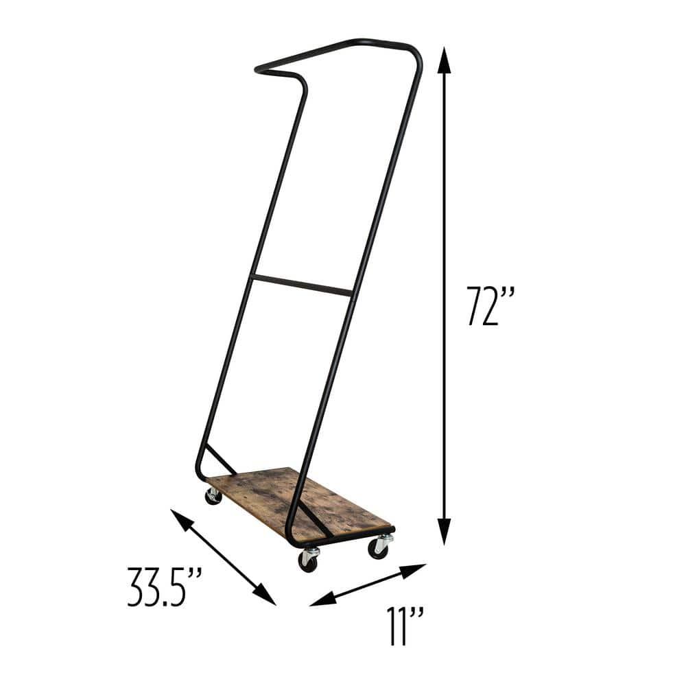 Arnit 33.46'' Metal Rolling Clothing Rack