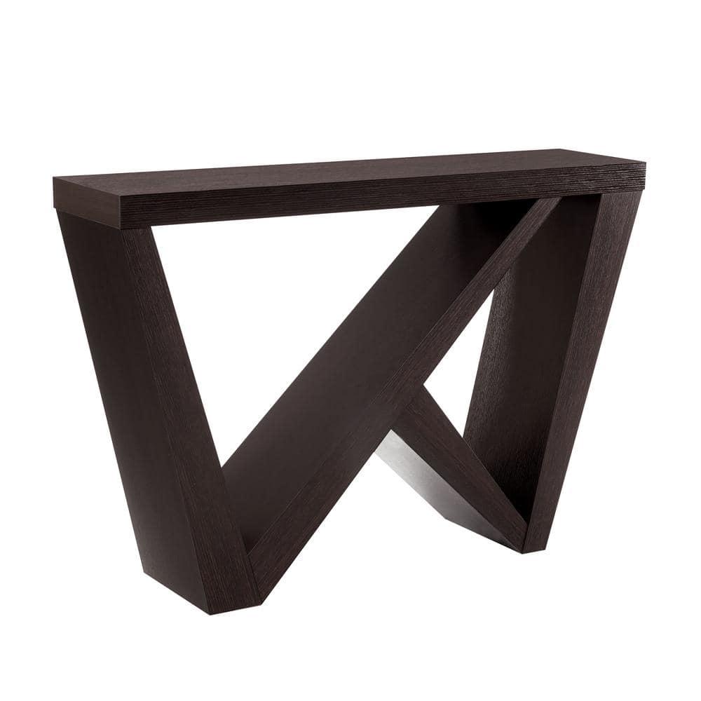 24/7 Shop At Home 48" Sunguard Modern Rectangular Console Table: Geometric Red Cocoa Design