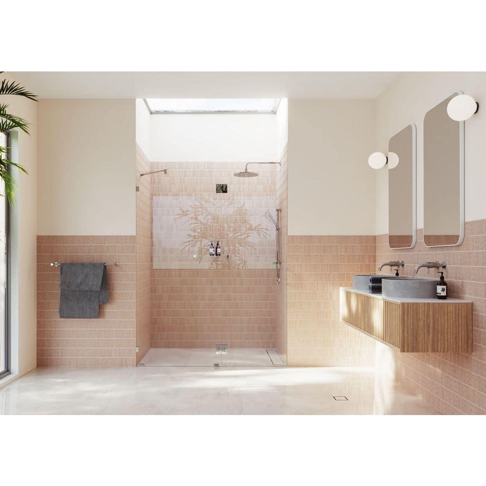 Glass Warehouse Halo 60.25 in. x 78 in. Frameless Glass Hinge Shower Door GW-GH-60-25-CH