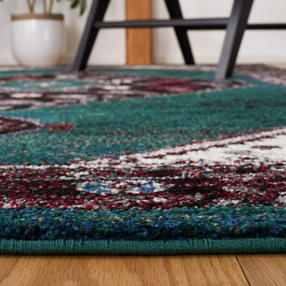 Vintage Hamadan VTH202 Power Loomed Area Rug - Green/Black - 5'3"x7'6" - Safavieh.