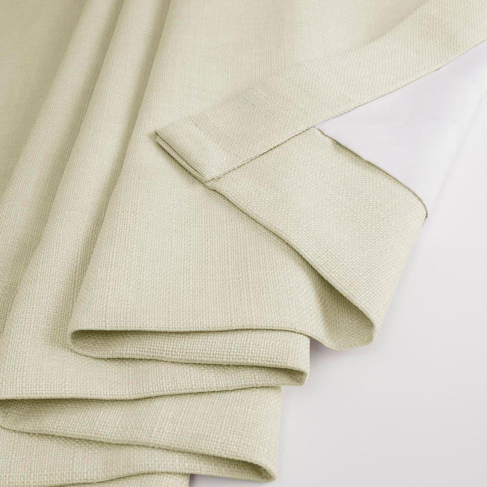 Half Price Drapes Gravity Ivory Italian Faux Linen Room Darkening Curtains (1 Panel), 50W X 108L