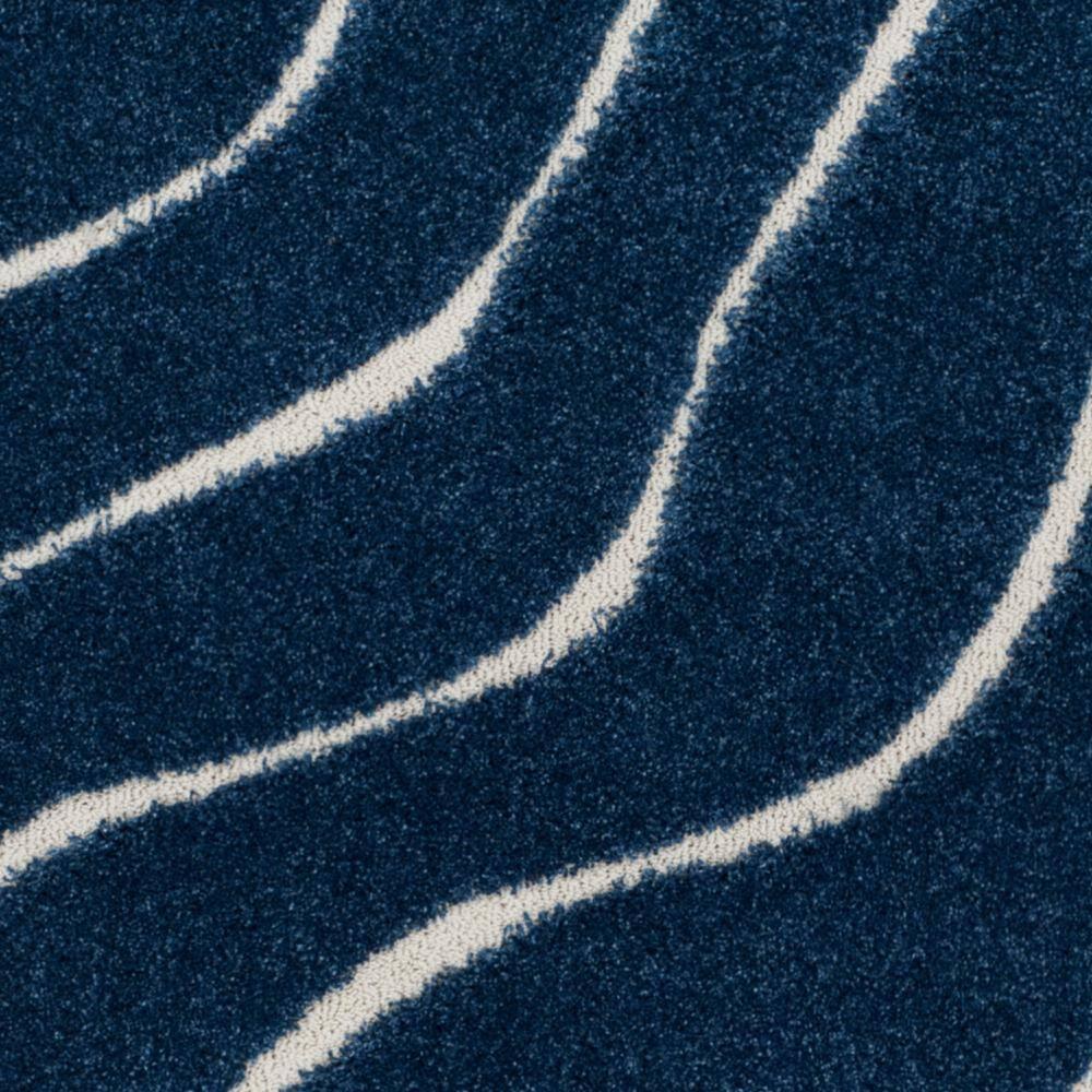 Florida Shag SG472 Power Loomed Indoor Area Rug - Dark Blue/Cream - 6'x9' - Safavieh