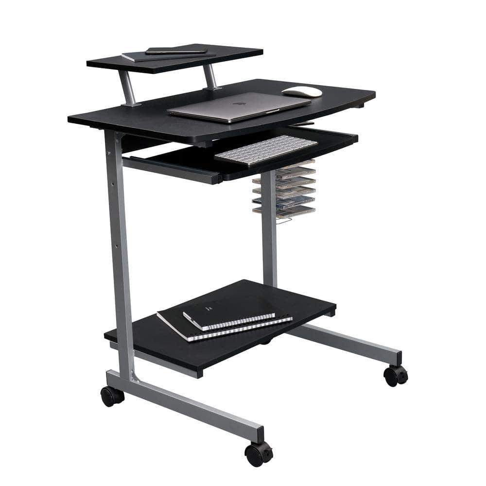 Techni Mobili Solid Wood Top Metal Base Standing Desk
