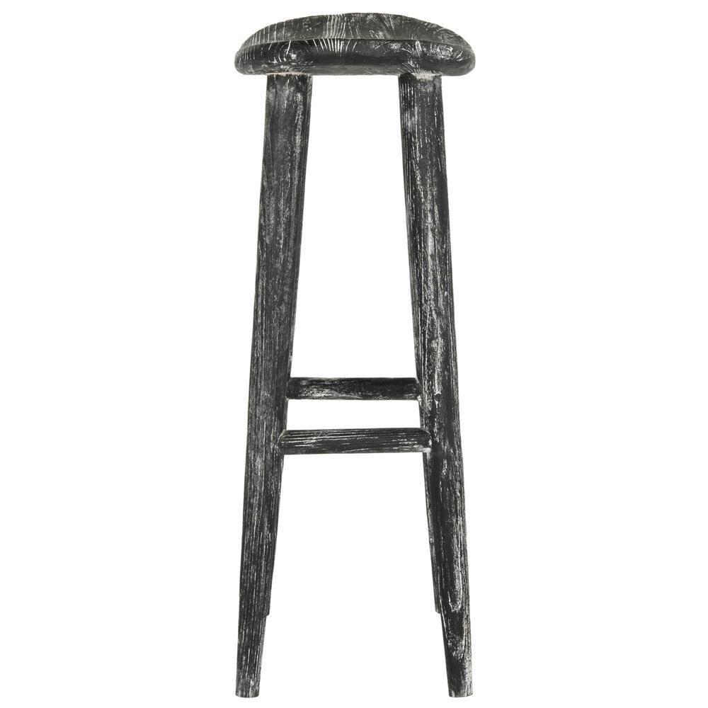 Colton Wood Bar Stool - BST1001 - Black/White Wash/Sungkai Wood - Safavieh