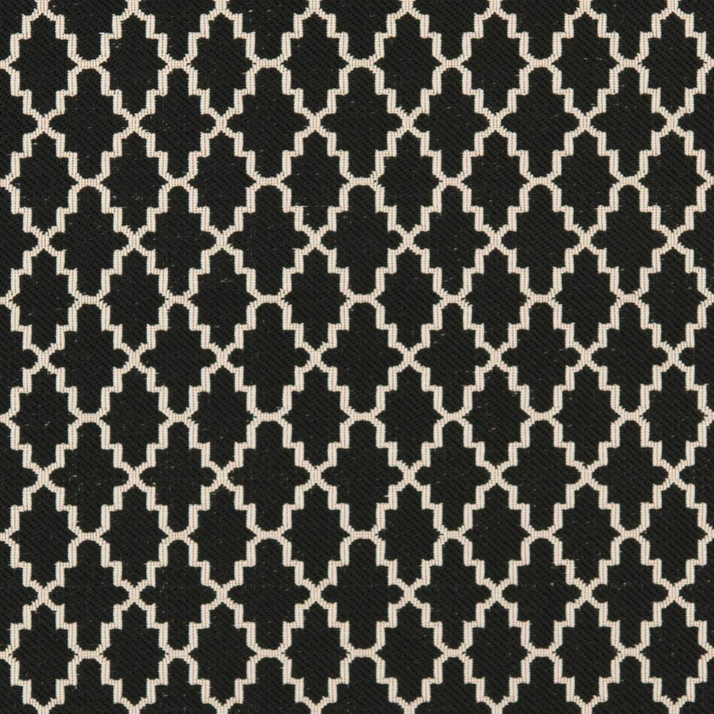 Courtyard CY6919 Power Loomed Indoor and Outdoor Area Rug - Black/Beige - 6'7"x6'7" - Safavieh