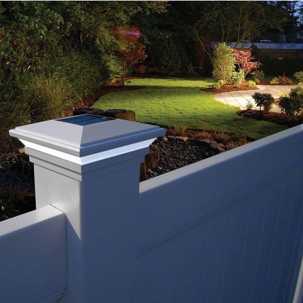 Barrette Outdoor Living 5 in. W x 5 in. D Contemporary Solar Post Top White