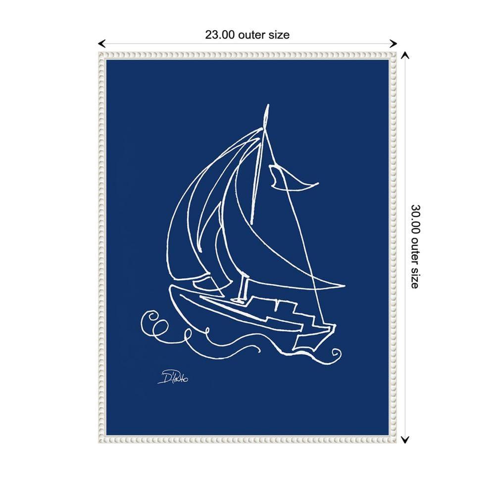 Amanti Art Little Sail On Blue by Patricia Pinto Canvas Wall Art Print Framed 23 x 30-in.