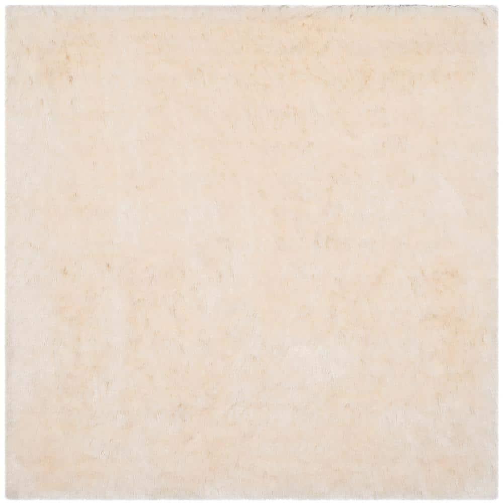 Paris Shag SG511 Hand Tufted Indoor Area Rug - Ivory - 7'x7' Square - Safavieh