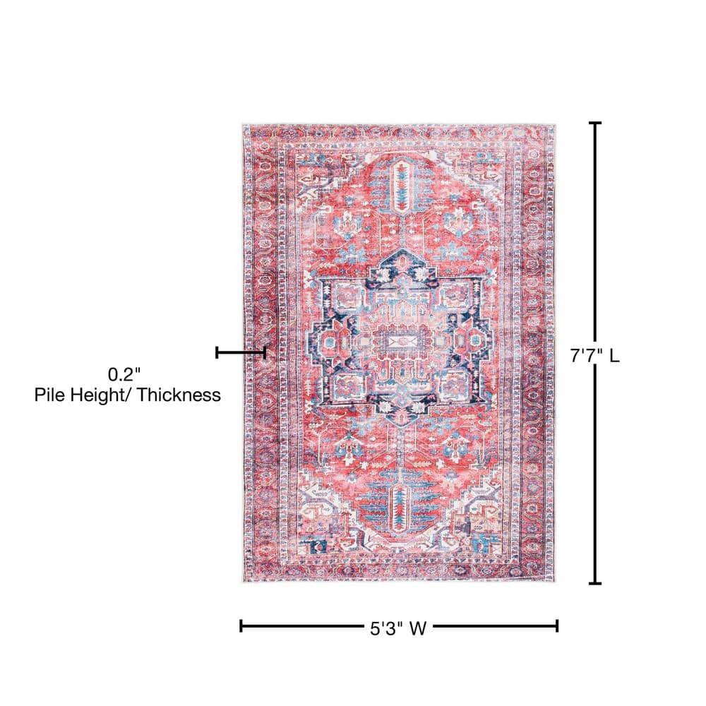 SAFAVIEH Serapi Collection SEP389Q Red / Navy Rug
