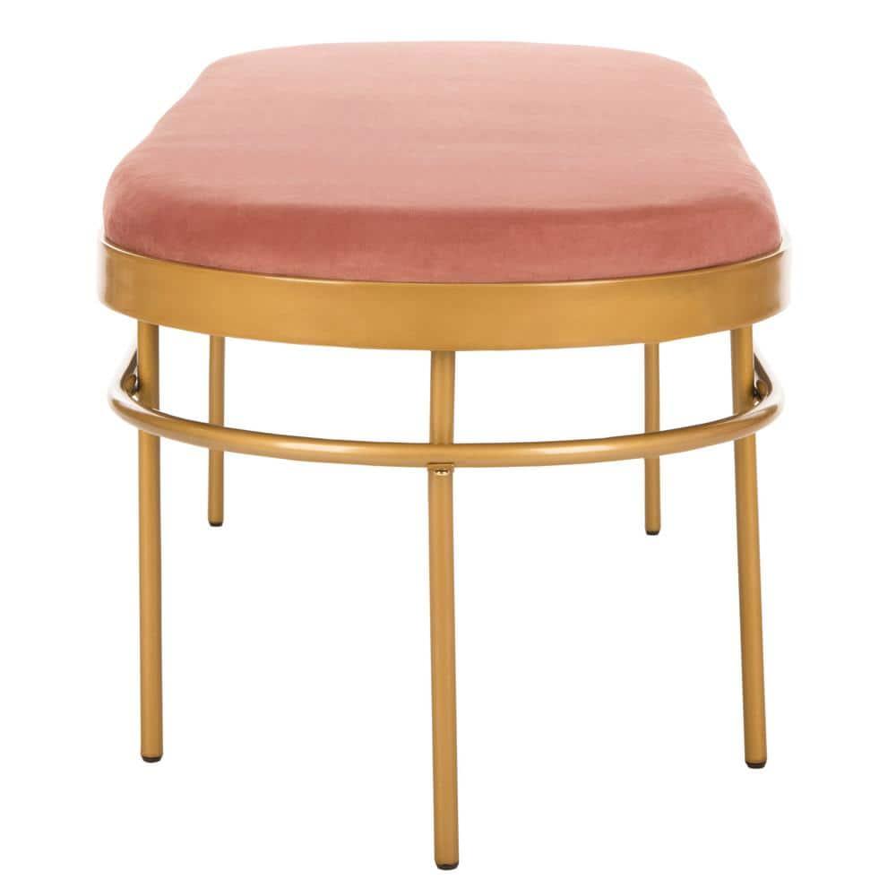 Sylva Oval Bench - BCH6202 - Dusty Rose/Gold - Safavieh
