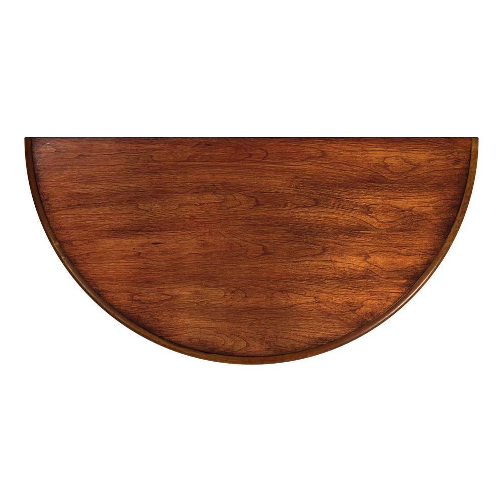 Danelle Light Cherry Wood Demilune Console Table with Storage