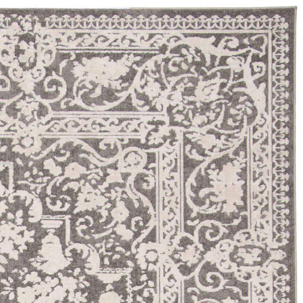 Reflection RFT664 Power Loomed Indoor Area Rug - 8'x10' - Dark Grey/Cream - Safavieh