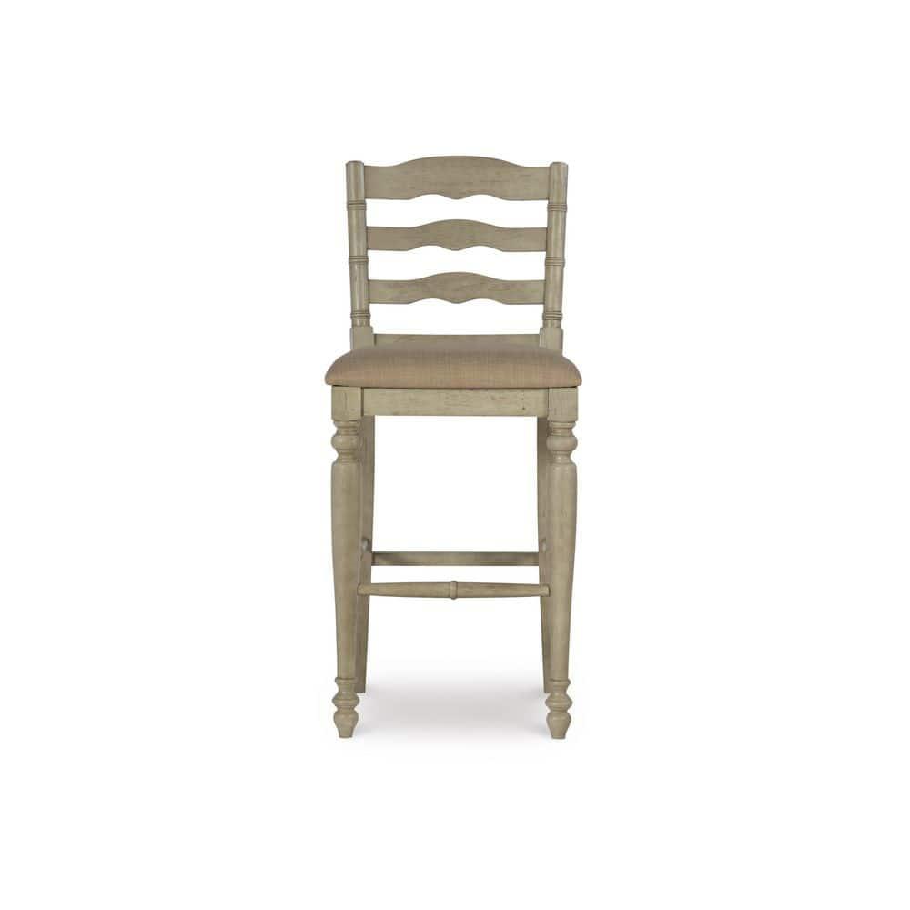 Marino Padded Seat Barstool 30" Height, Farmhouse Design, Linon: Rubberwood Frame, Linen Weave