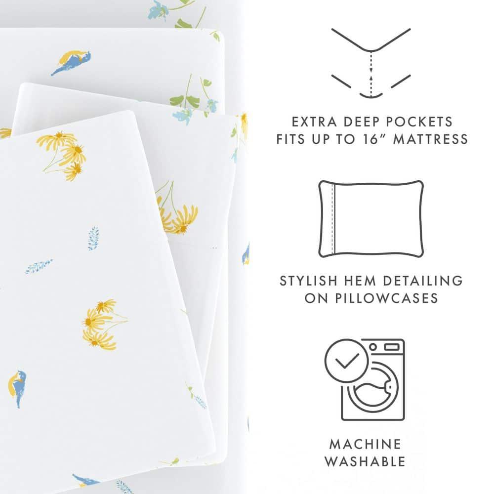 Bluebirds Pattern Microfiber Sheet Set
