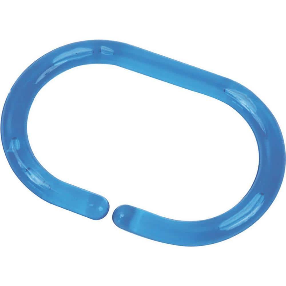 Evideco Solid Plastic Shower Curtain Hooks Rings (Set of 12)