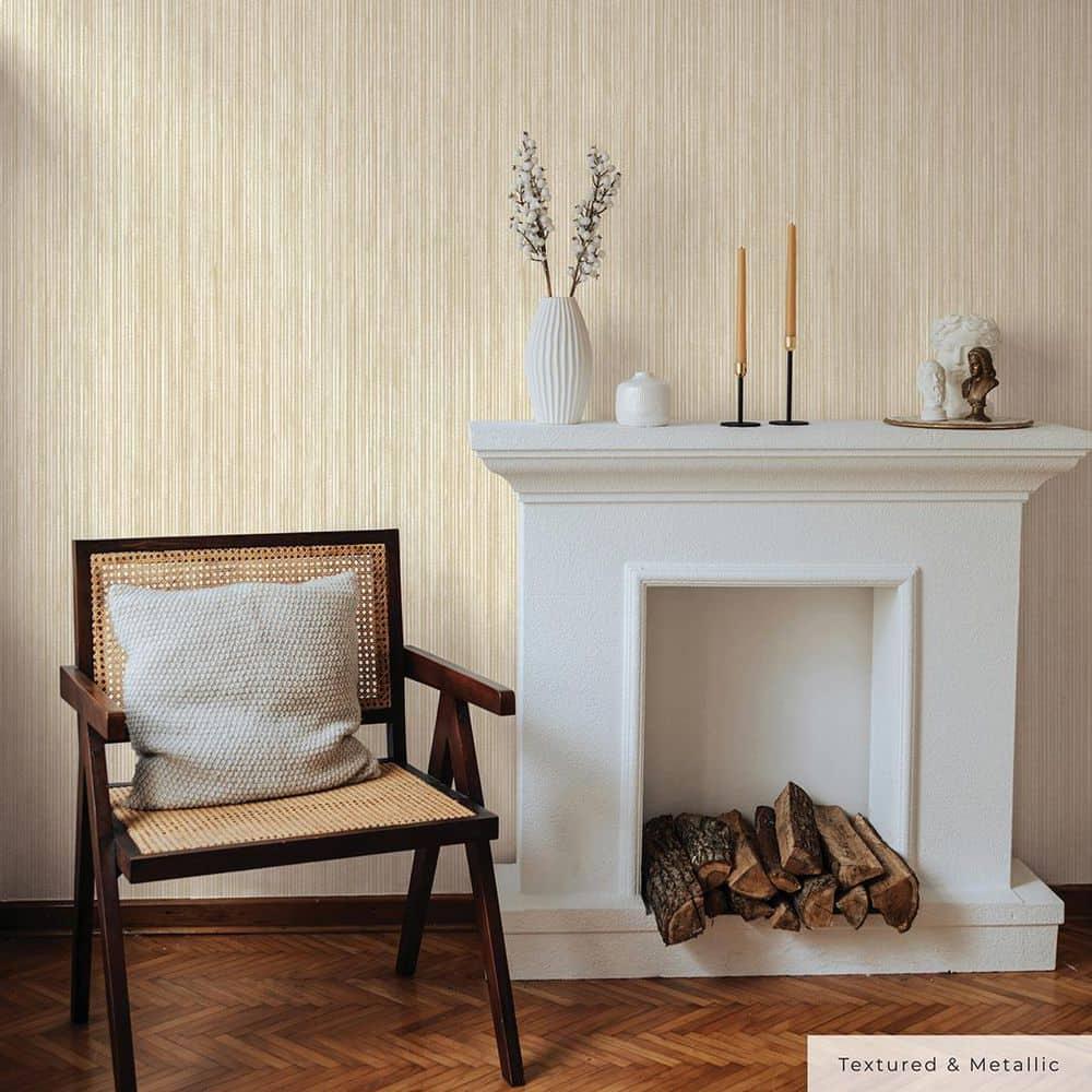 Tempaper & Co.® Faux Grasscloth Removable Peel and Stick Wallpaper, Textured Sand, 28 sq. ft.: Vinyl, Self-Adhesive, Beige