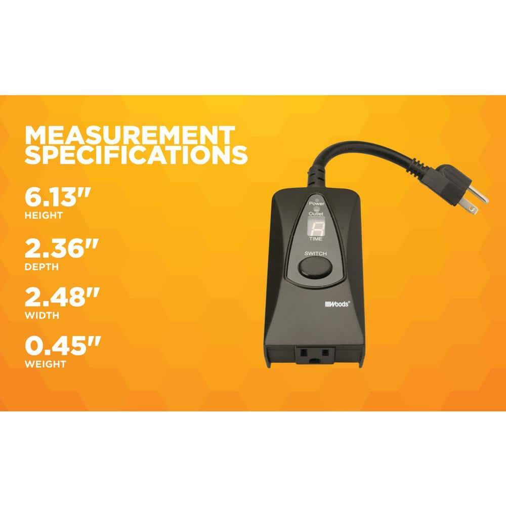 Woods 50013WD 24-Hour Dusk to Dawn Lighting Timer with Photocell and Digital Display
