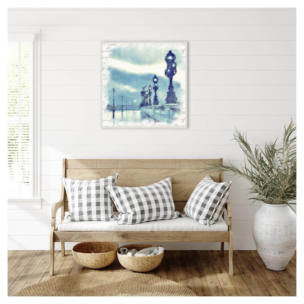 Amanti Art 30"x30" Paris in Blue II by Noah Bay Framed Canvas Wall Art Print