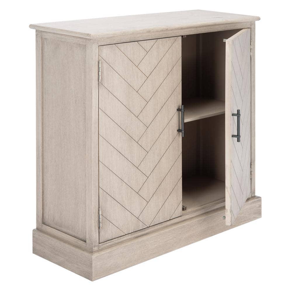 Peyton Greige Herringbone 2-Door Wooden Sideboard