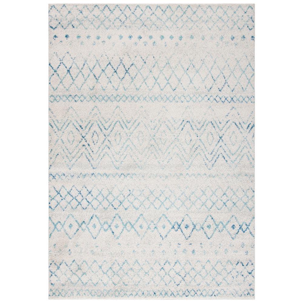 Madison 700 MAD798 Power Loomed Indoor Area Rug - Ivory/Aqua - 9'x12' - Safavieh