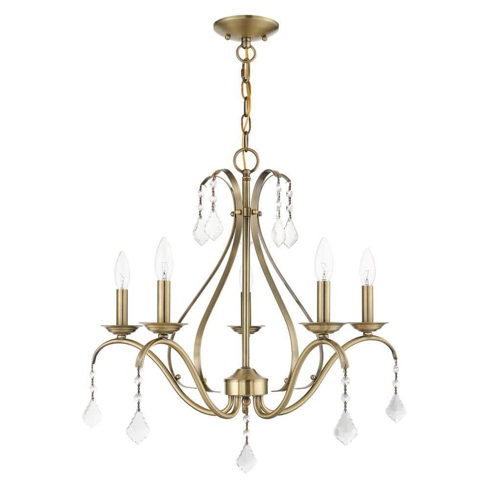 Livex Lighting Caterina 5 - Light Chandelier in  Antique Brass