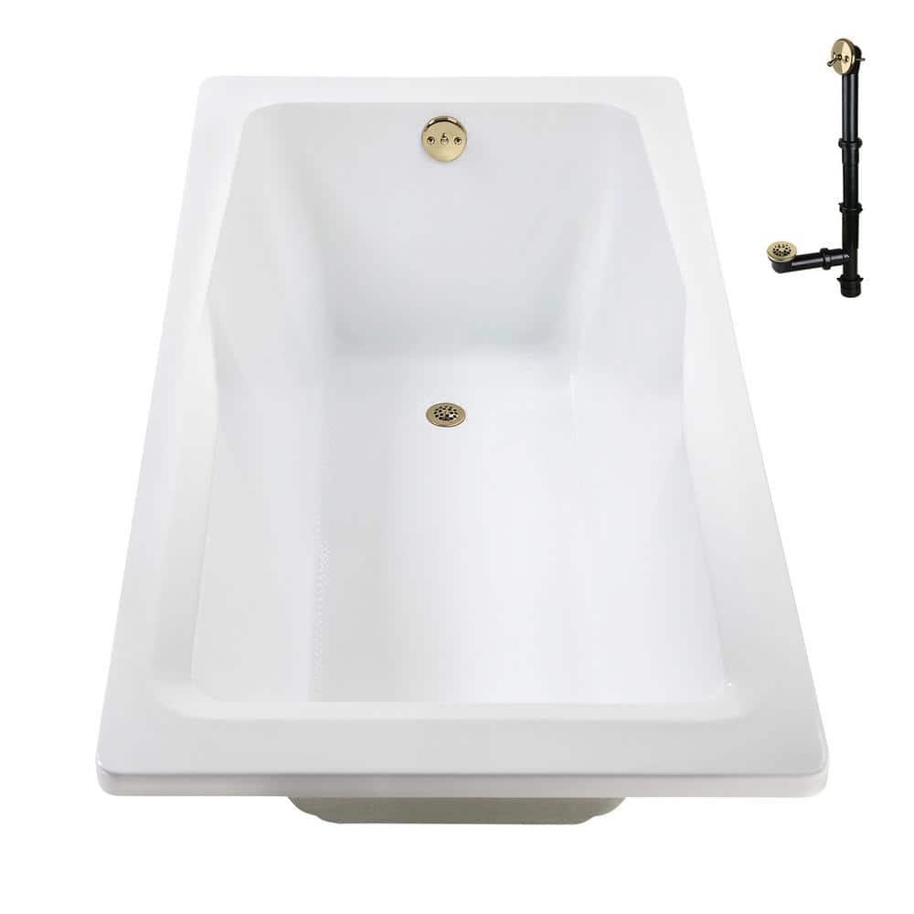 60'' x 32'' Acrylic Soaking Drop-In Bathtub, Drain Included