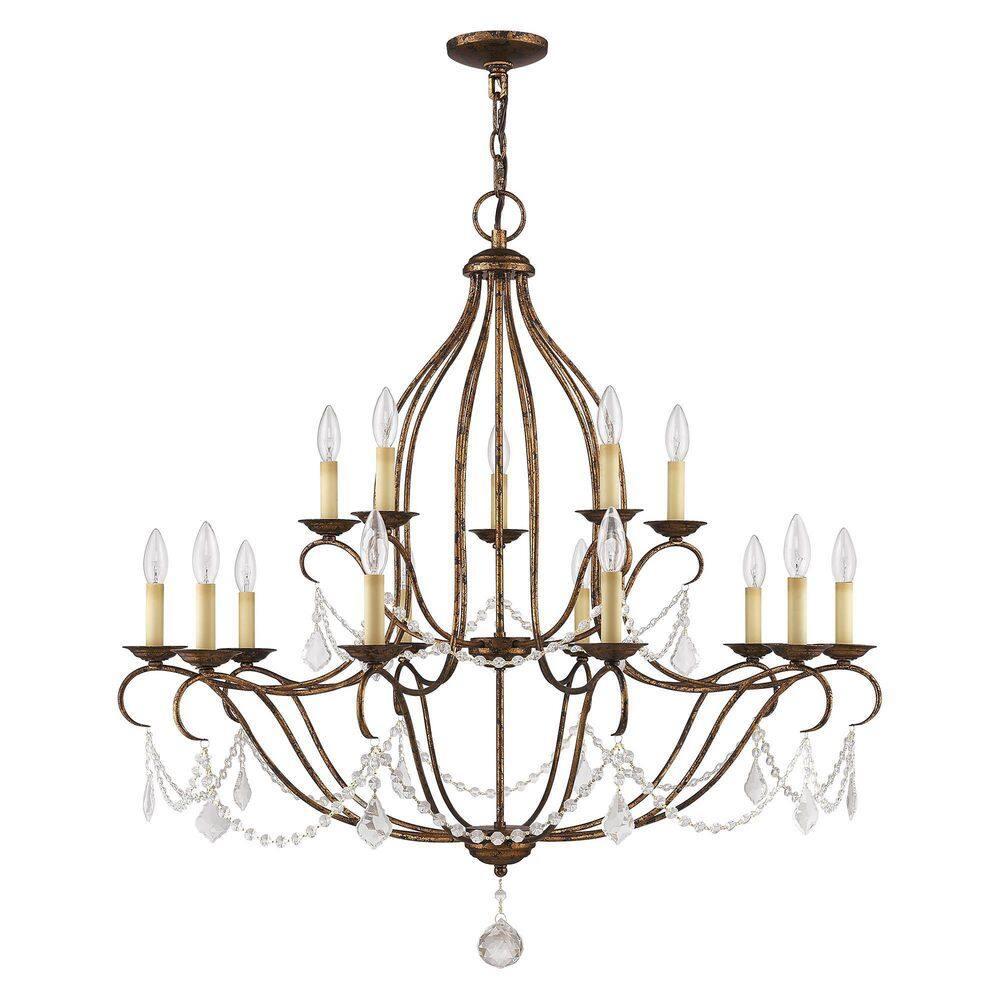 Livex Lighting Chesterfield Chandelier in Hand Applied Venetian Golden Bronze