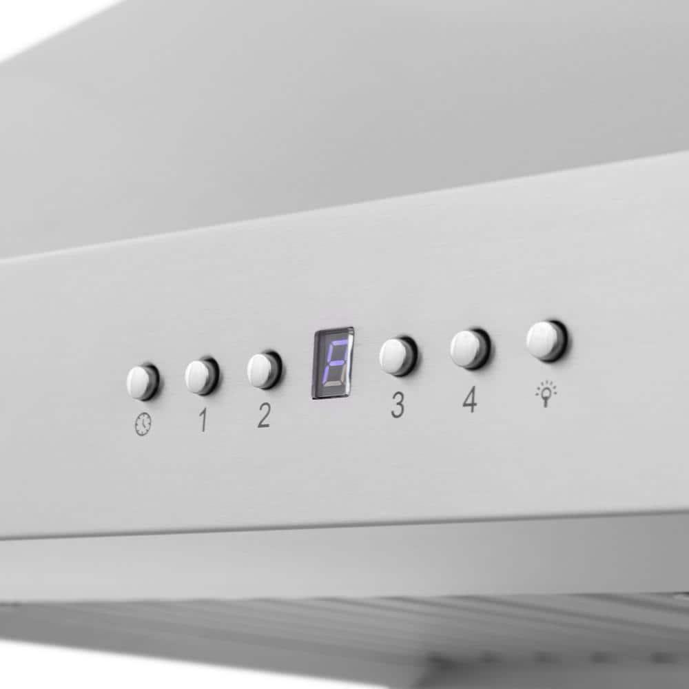 30 in. ZLINE CrownSoundDucted Vent Wall Mount Range Hood in Stainless Steel W/ Bluetooth Speakers (KF2CRN-BT-30)
