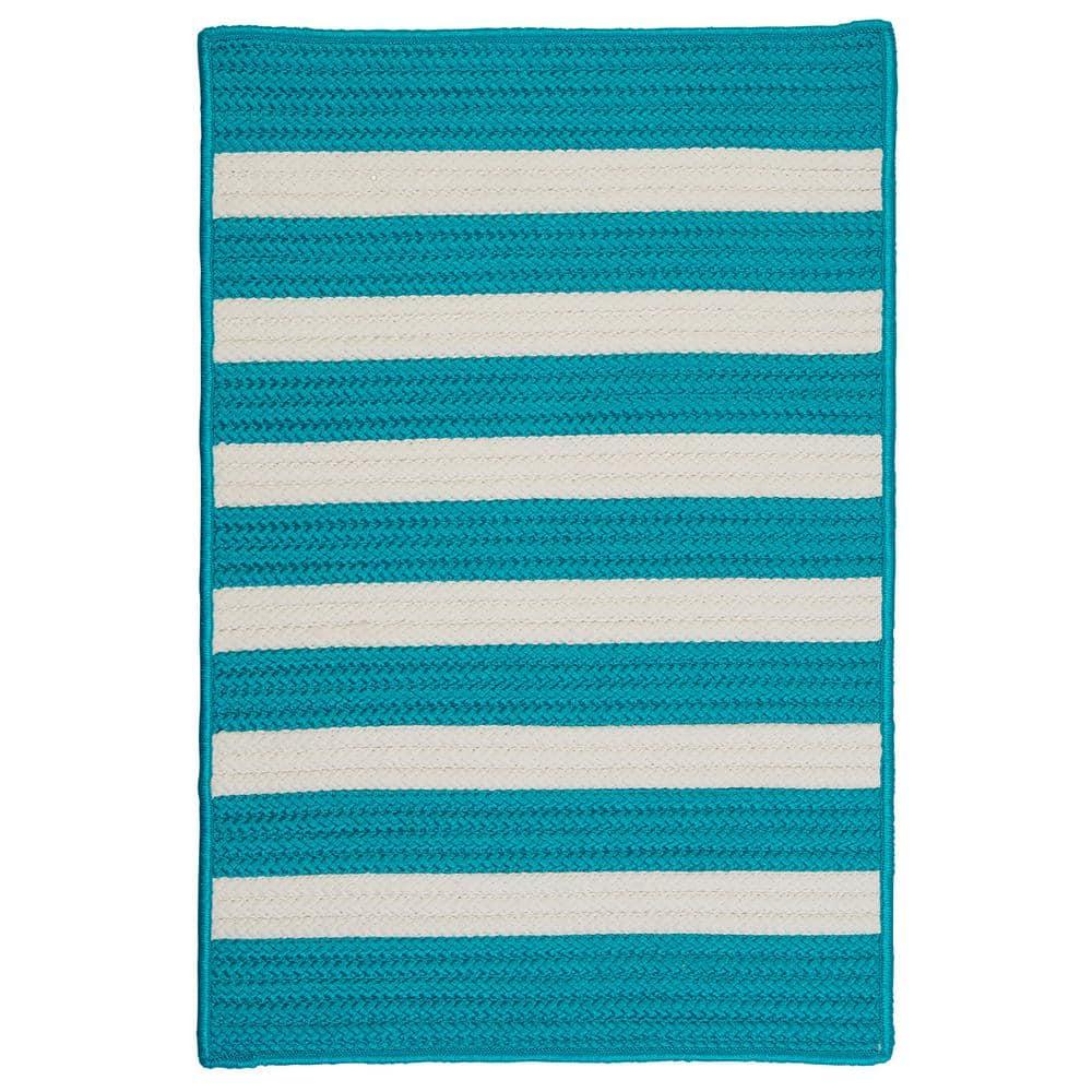 Baxter Turquoise 7 ft. x 9 ft. Braided Indoor/Outdoor Patio Area Rug