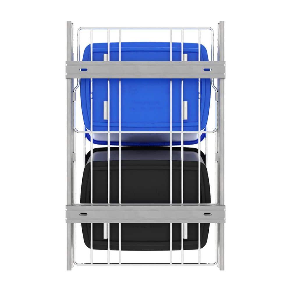 Rev-A-Shelf Rev-A-Shelf Double 35 Quart Pull Out Kitchen Waste Containers, Blue/Black