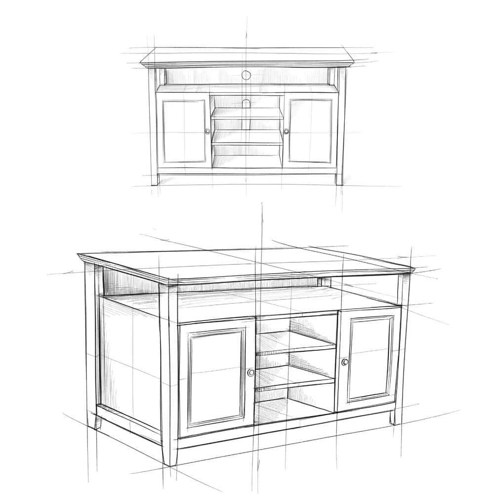 Simpli Home Amherst Transitional Solid Wood 54" TV Stand in Light Golden Brown