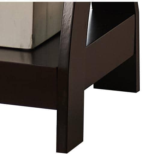 Kings Brand Furniture 3-Tier Wooden End Table with Shelves - Square Nightstand for Bedroom or Bookshelf - Espresso
