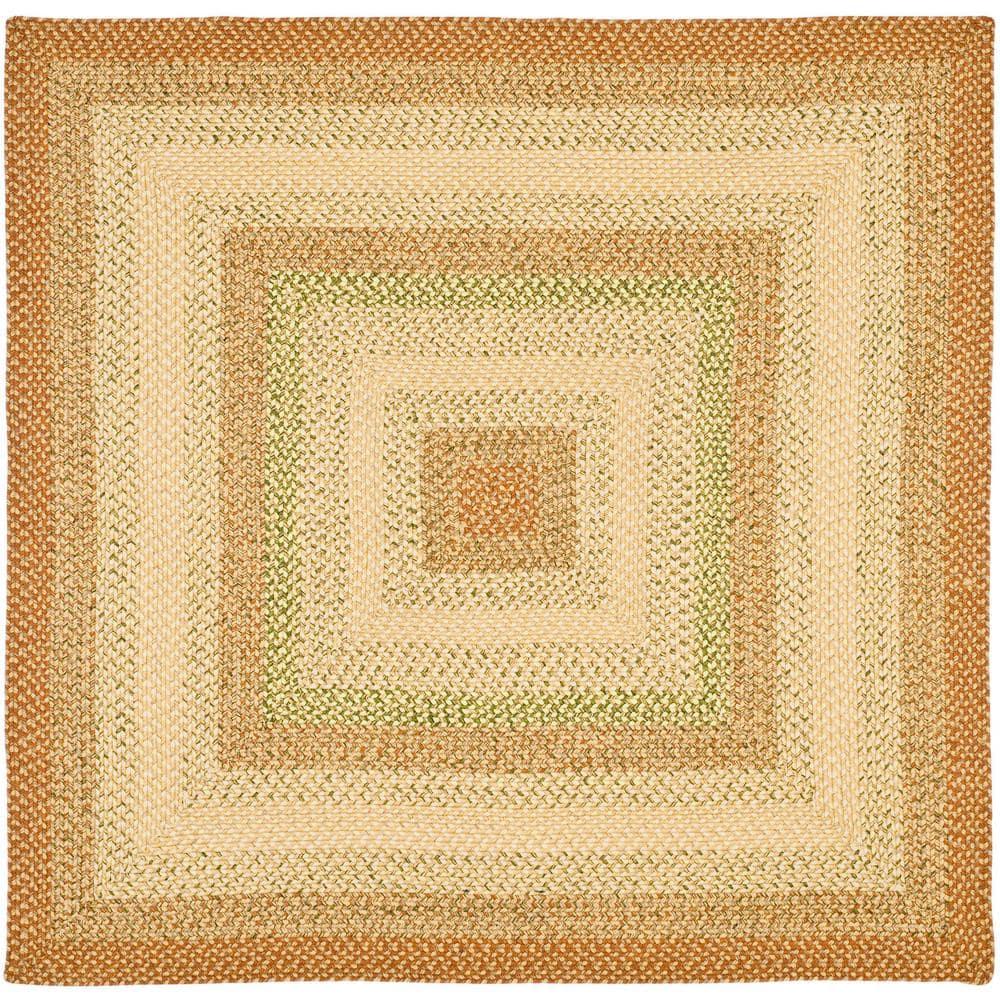 Braided BRD303 Hand Woven Area Rug - Rust/Multi - 5'x5' - Safavieh.
