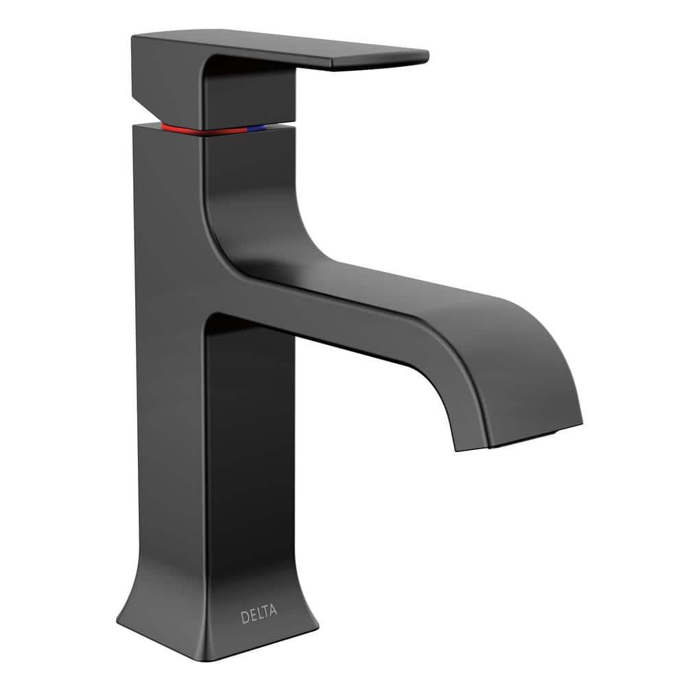 Velum Single Hole Curved Bathroom Faucet with Drain Assembly, Single Handle Bathroom Sink Faucet