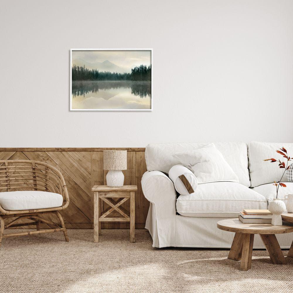 Stupell Indtries Foggy Lake Forest Landscape Soft Nature Water Reflection,30 x 24,Design by Danita Delimont