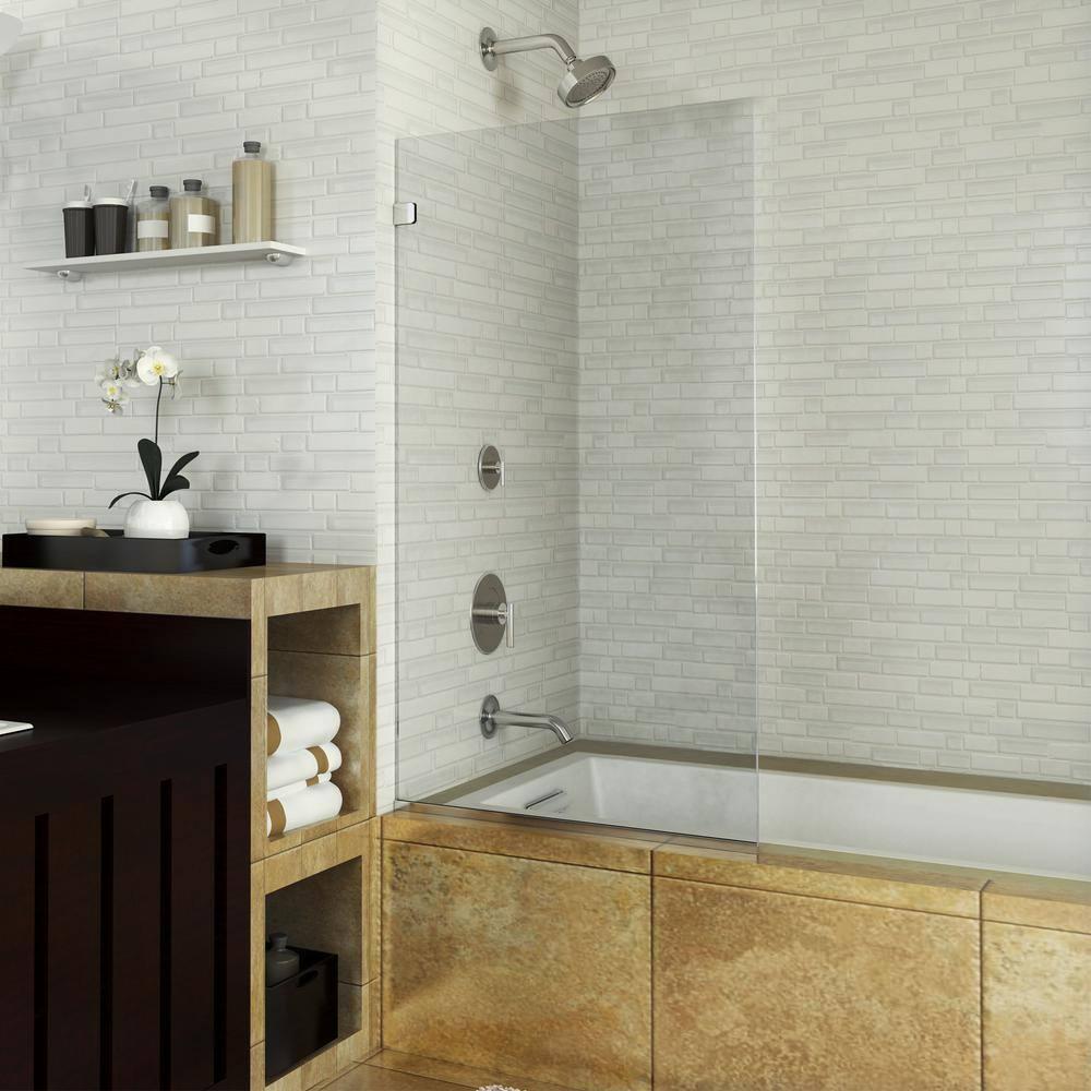 Milan 30" W x 60" H Frameless Fixed Glass Panel