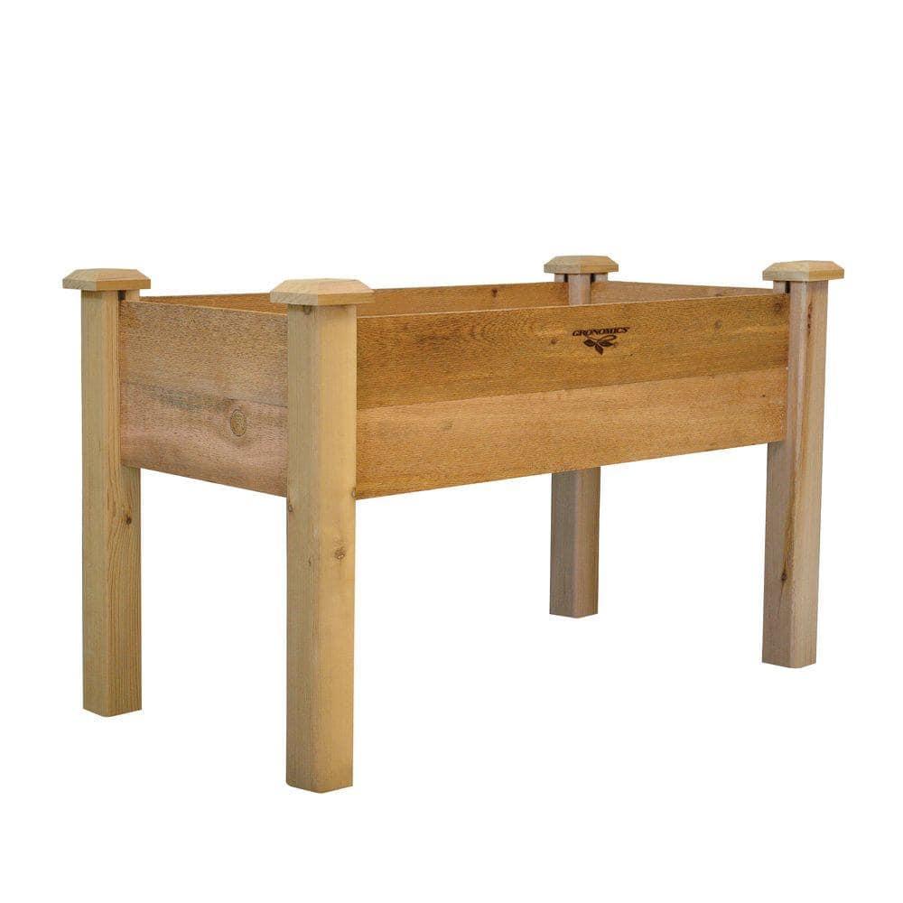 Gronomics Western Red Cedar Elevated Garden Bed 24 x 48 x 32 Inches, Unfinished