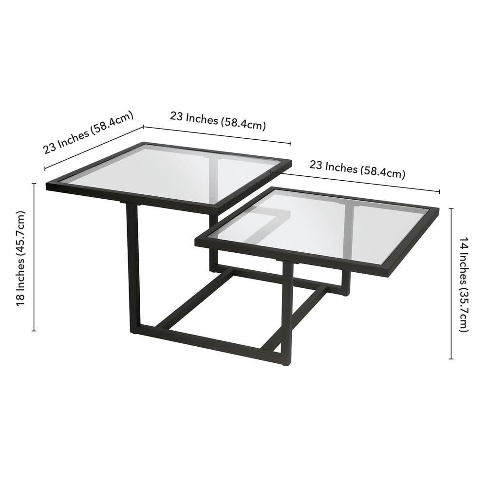 Evelyn&Zoe Amalie 43" Wide Square Coffee Table, Blackened Bronze