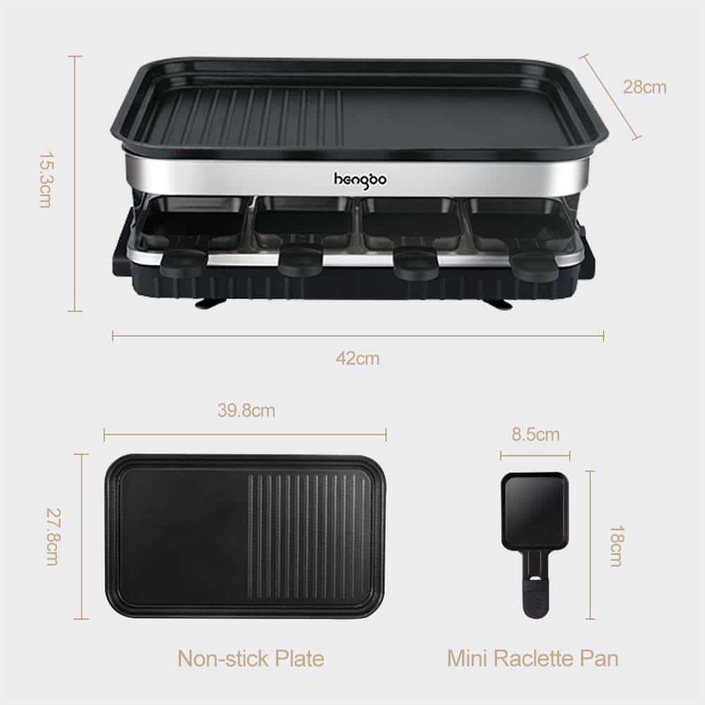 Black Cast Iron Electric Tabletop Grill with Non-Stick Griddle Plate