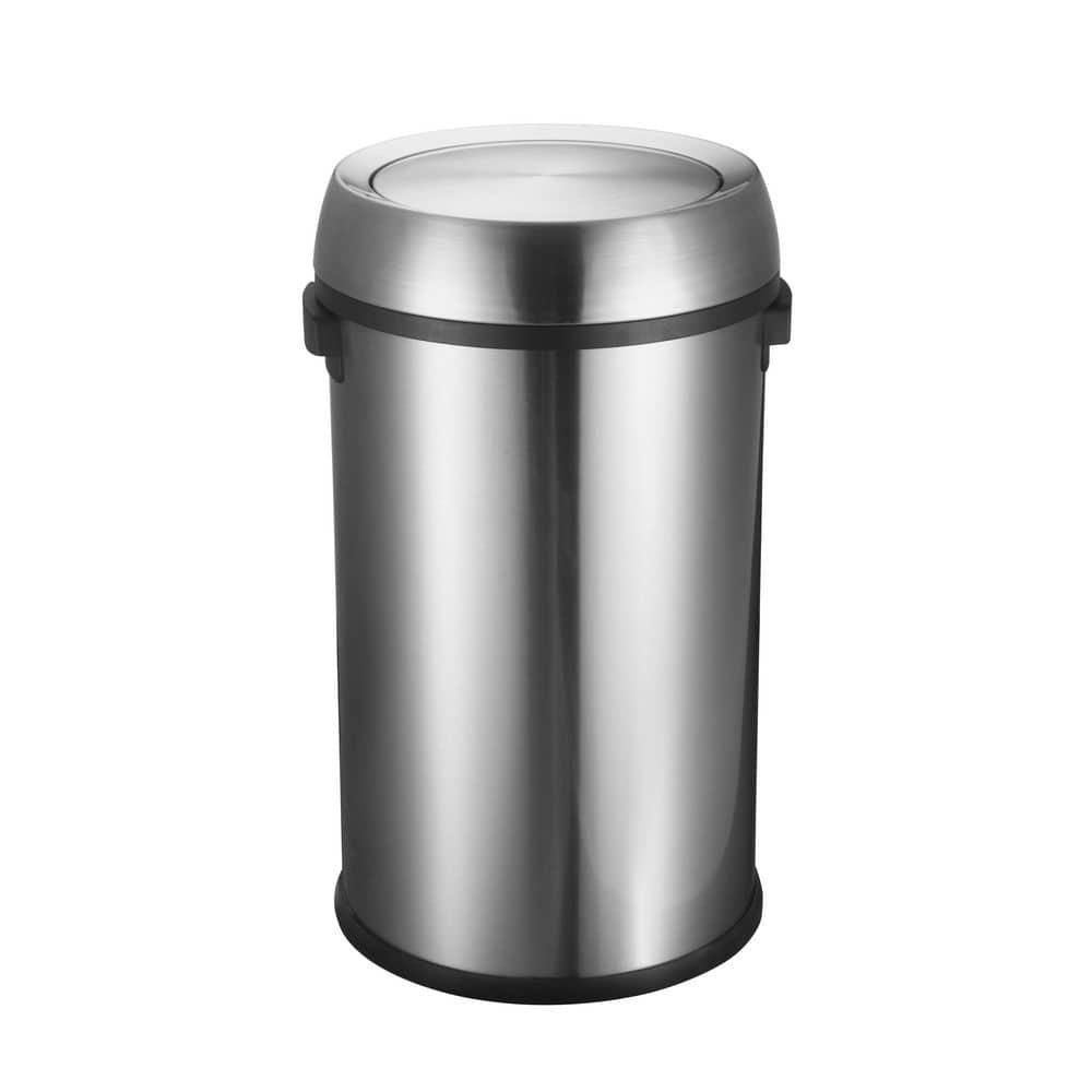 Stainless Steel Swing Top Trash Can - 17 Gallons