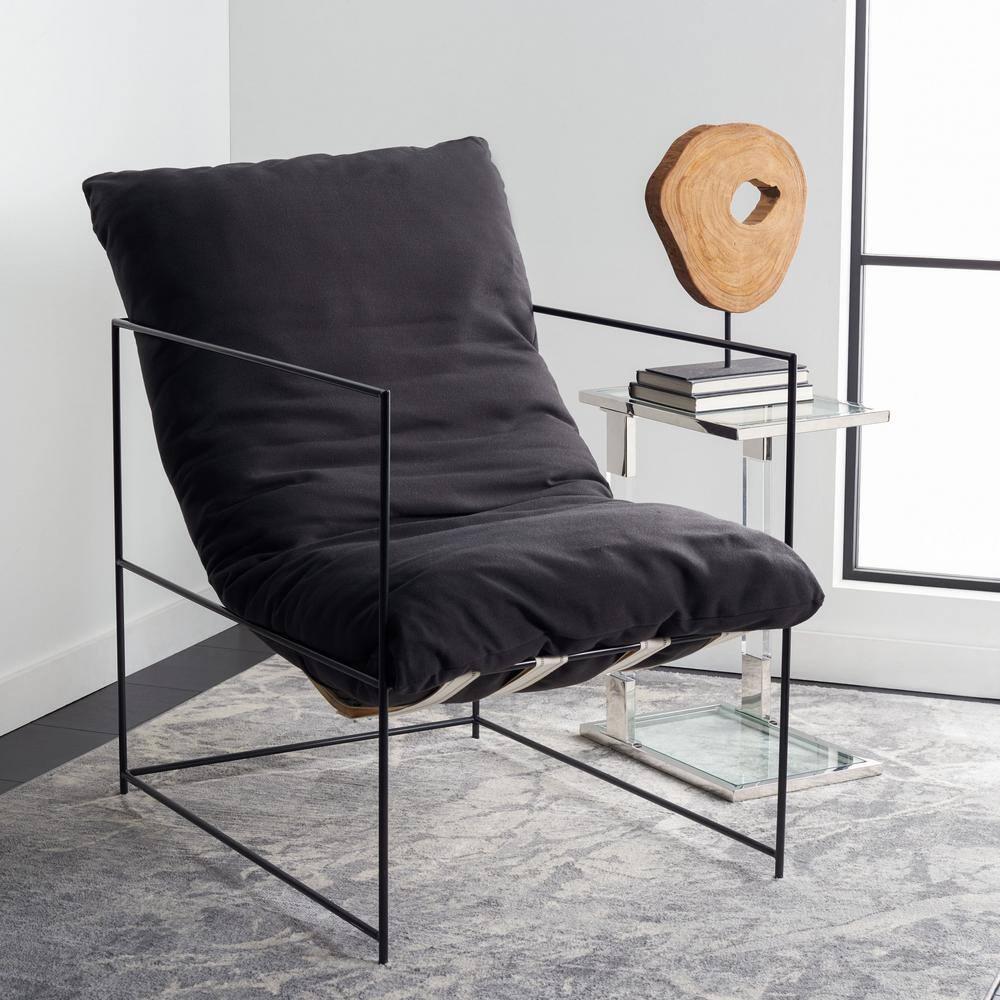 Portland Pillow Top Accent Chair - ACH4511 - Black/Black - Safavieh